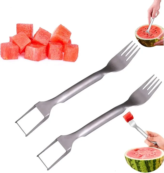 2PCS 2-in-1 Watermelon Fork Slicer